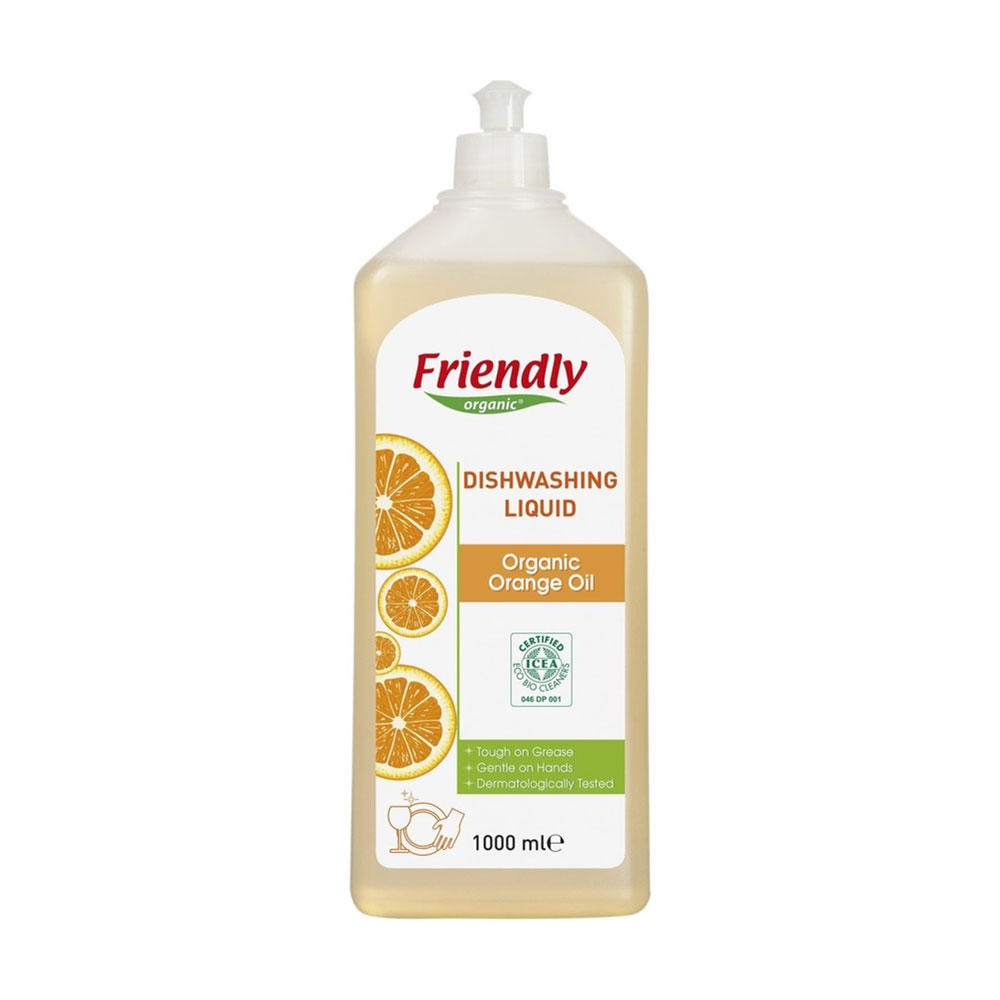 Органічний засіб для миття посуду Friendly Organic Апельсинова олія, 1 л